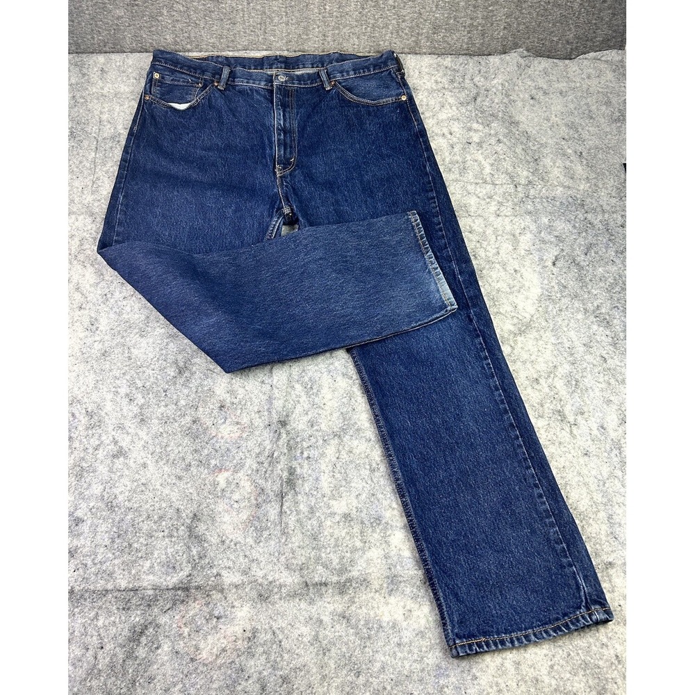 Levi's 505 Mens 42 x‎ 32 Regular Fit Straight Dark Wash Denim Jeans 5 Pocket